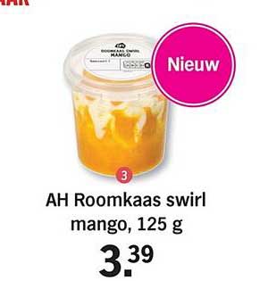 AH Roomkaas swirl mango, 125 g