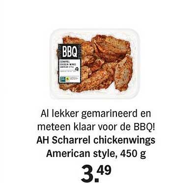 AH Scharrel chickenwings American style, 450 g