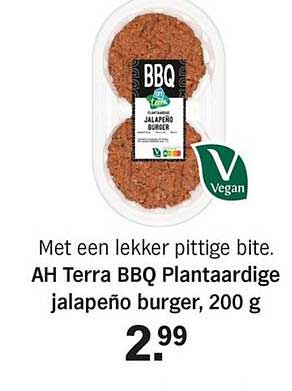 AH Terra BBQ Plantaardige jalapeño burger, 200 g
