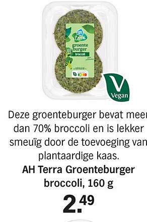 AH Terra Groenteburger broccoli, 160 g