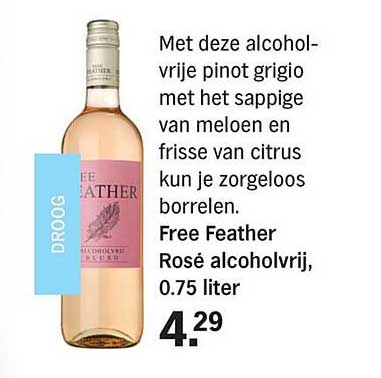 Free Feather Rosé alcoholvrij, 0.75 liter
