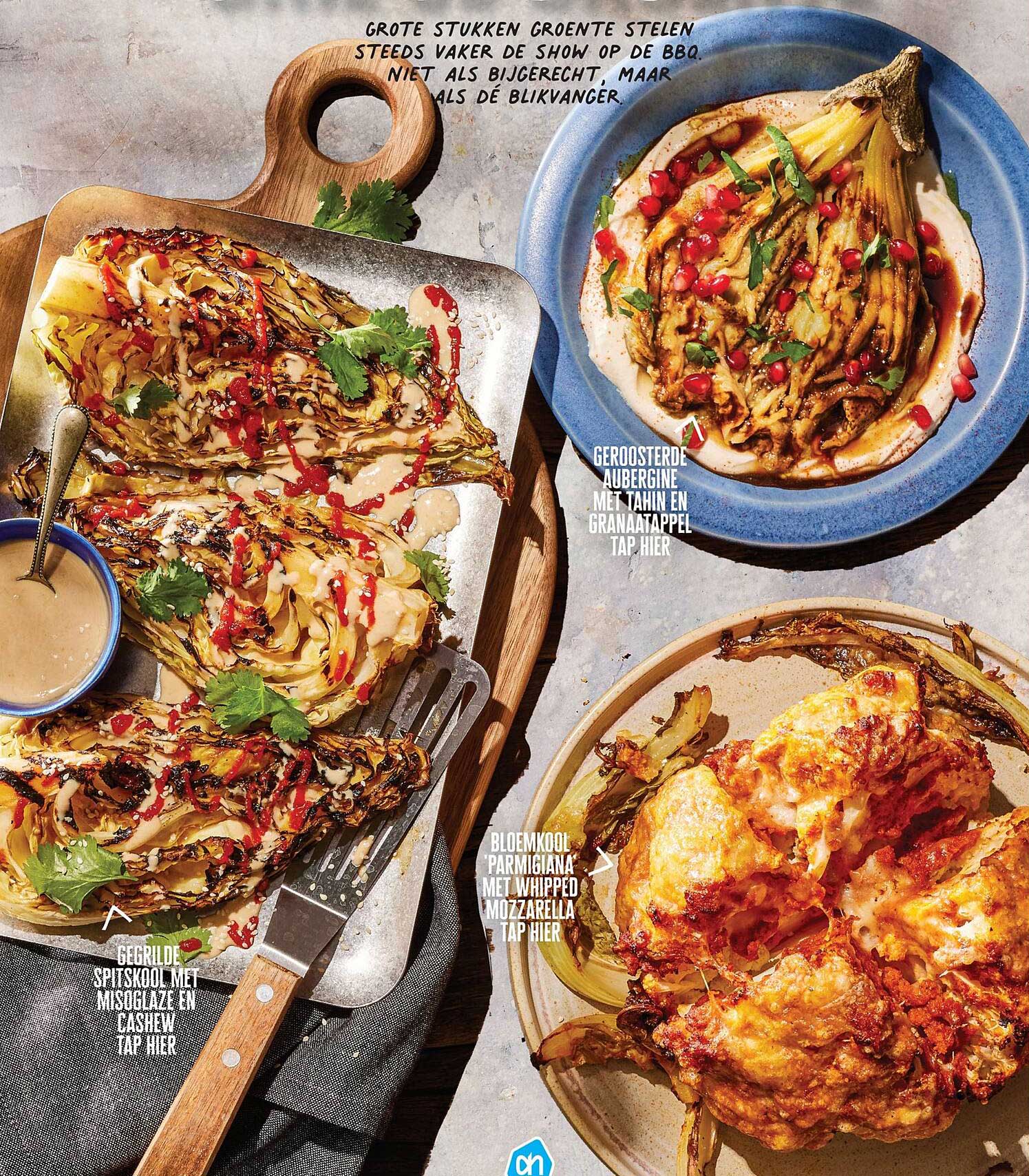 Geroosterde aubergine met tahin en granaatappel