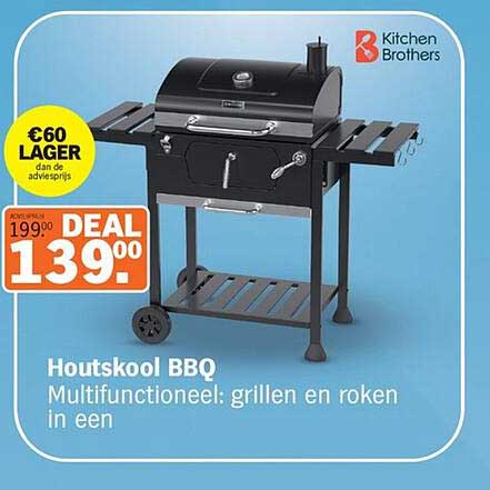 Houtskool BBQ Multifunctioneel: grillen en roken in een