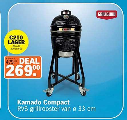 Kamado Compact RVS grillrooster van ø 33 cm