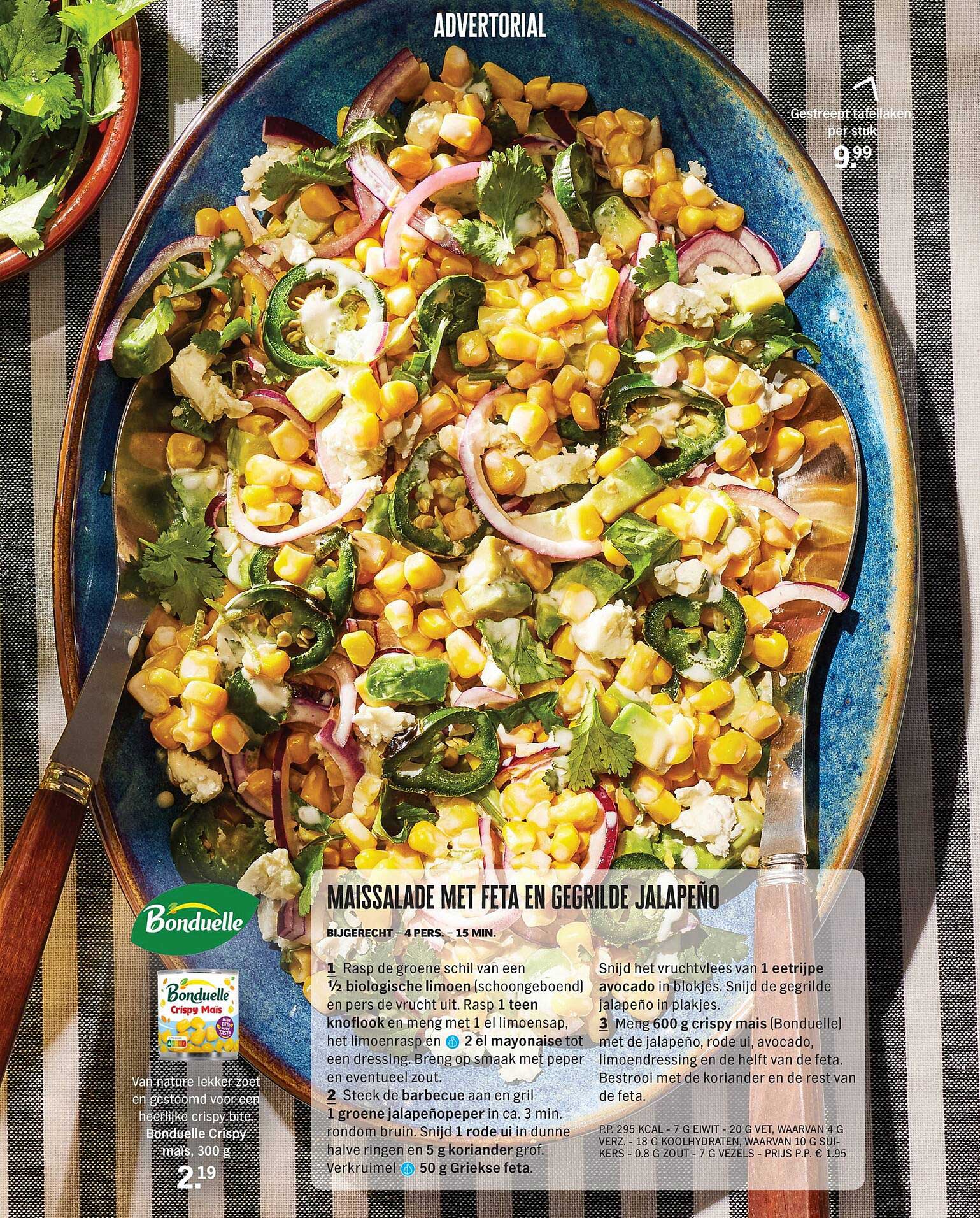 Maissalade met feta en gegrilde jalapeño