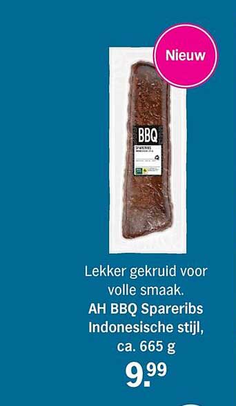 Nieuw AH BBQ Spareribs Indonesische stijl, ca. 665 g