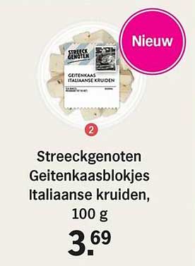 Streekgenoten Geitenkaasblokjes Italiaanse kruiden, 100 g