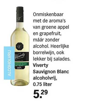 Viverty Sauvignon Blanc alcoholvrij, 0.75 liter