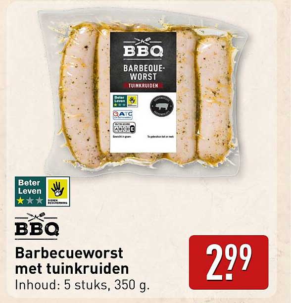 Barbecuworst met tuinkruiden