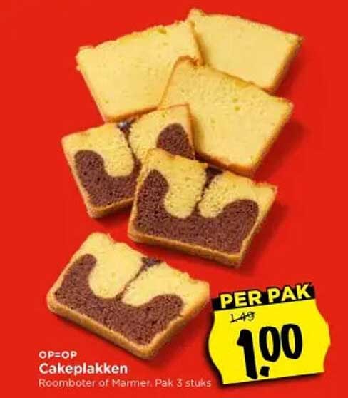 Cakeplakken Roomboter of Marmer. Pak 3 stuks