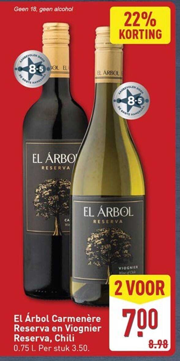 El Árbol Carmenère Reserva en Viognier Reserva, Chili