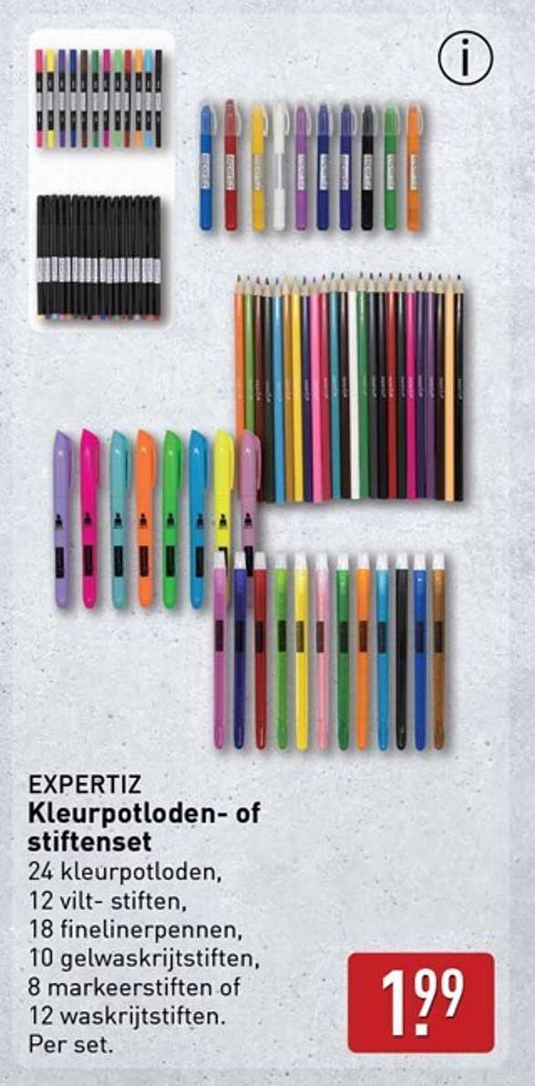 EXPERTIZ Kleurpotloden- of stiften set
