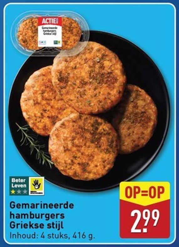 Gemarineerde hamburgers Griekse stijl