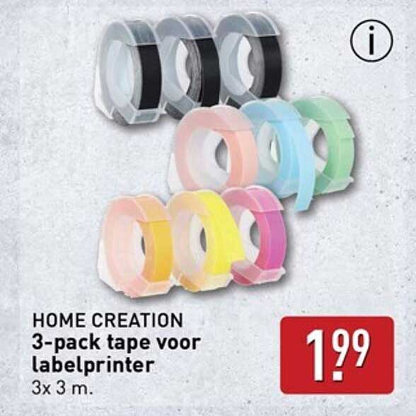 HOME CREATION 3-pack tape voor labelprinter 3x 3 m.