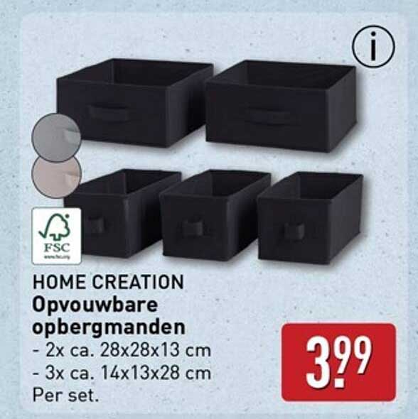 HOME CREATION Opvouwbare opbergmanden