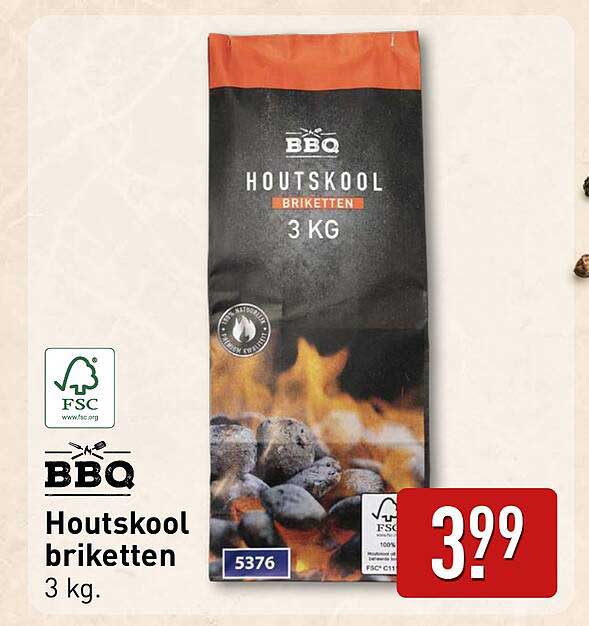 Houtskoel briketten 3 kg.