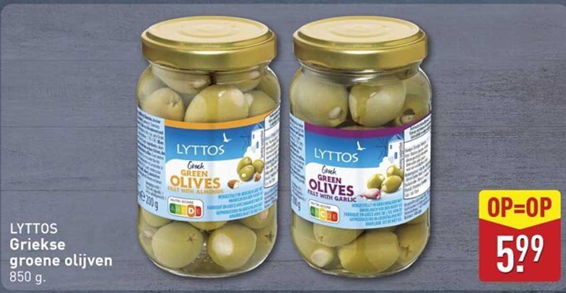 LYTTOS Griekse groene olijven 850 g.