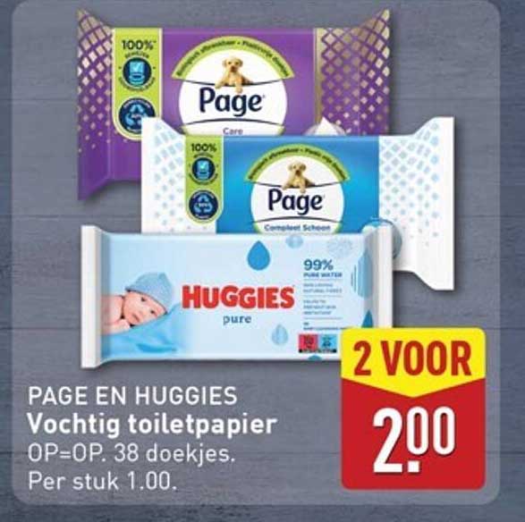 PAGE EN HUGGIES Vochtig toiletpapier OP=OP. 38 doekjes.