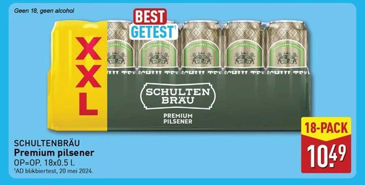 SCHULTENBRÄU Premium pilsener OP=OP. 18x0.5 l.