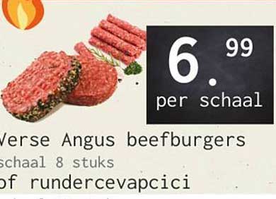 Verse Angus beefburgers schaal 8 stuks of rundercevapcici