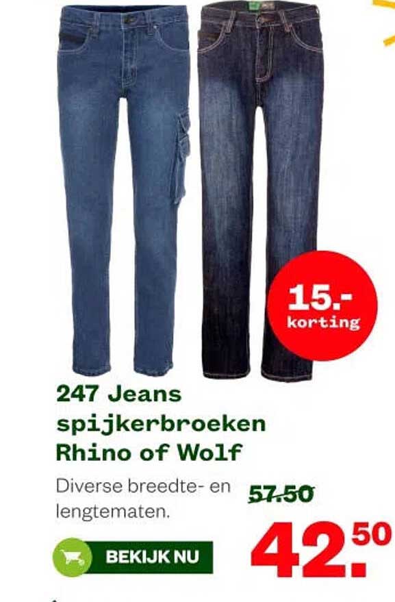 247 Jeans spijkerbroeken Rhino of Wolf