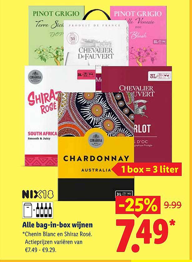 Alle bag-in-box wijnen -25%