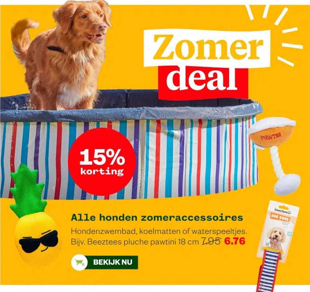 Alle honden zomeraccessoires 15% korting