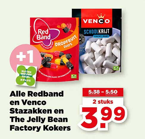 Alle Redband en Venco Stazakken en The Jelly Bean Factory Kokers +1
