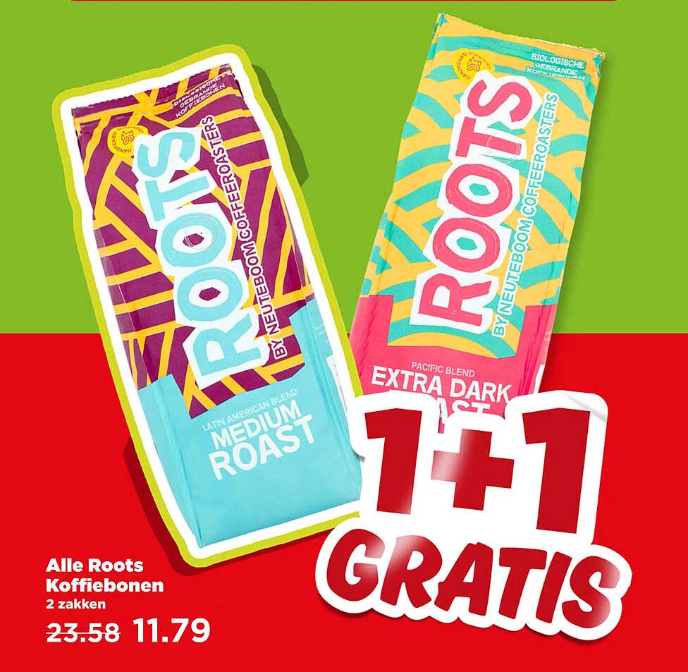 Alle Roots Koffiebonen 2 zakken 1+1 gratis