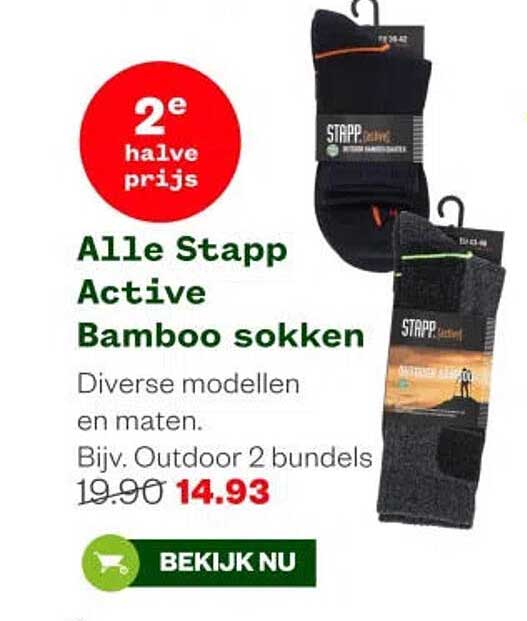 Alle Stapp Active Bamboo sokken 2e halve prijs