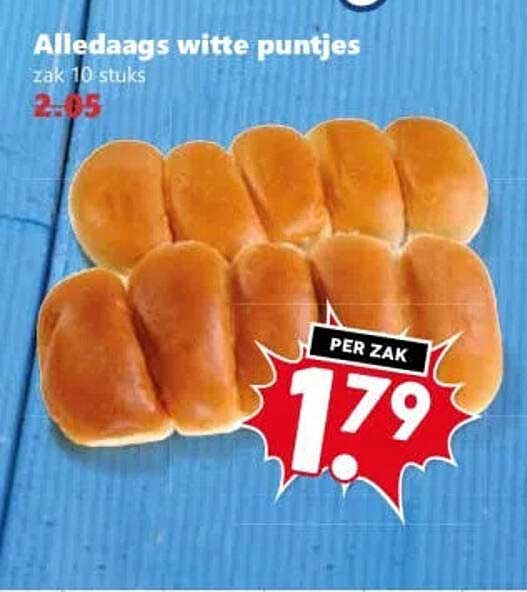 Alledaags witte puntjes zak 10 stuks