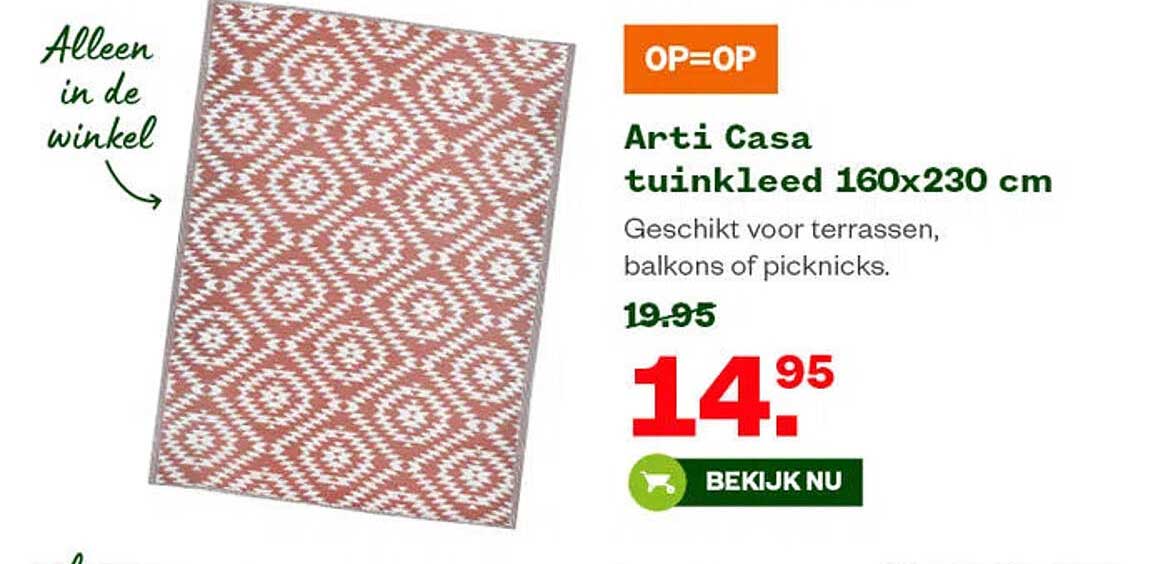 Arti Casa tuinkleed 160x230 cm OP=OP