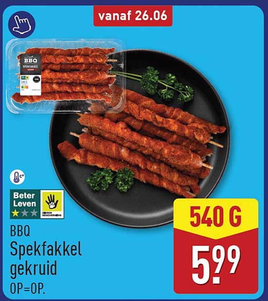 BBQ Spekfakkel gekruid 0P=0P.