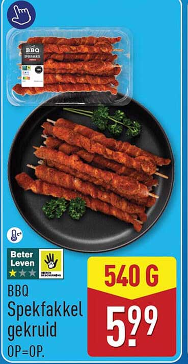 BBQ Spekfakkel gekruid OP=OP.