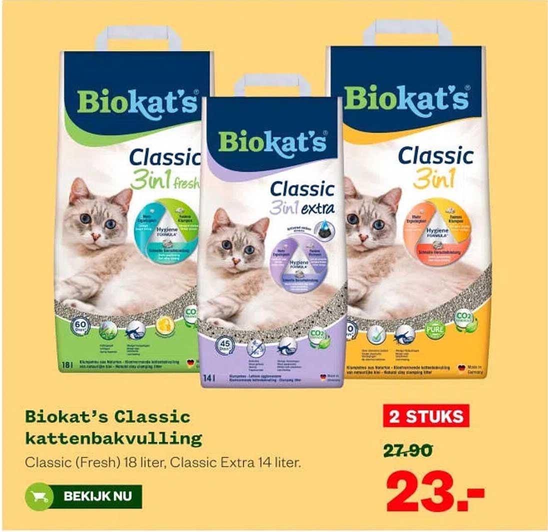 Biokat’s Classic kattenbakvulling 2 STUKS