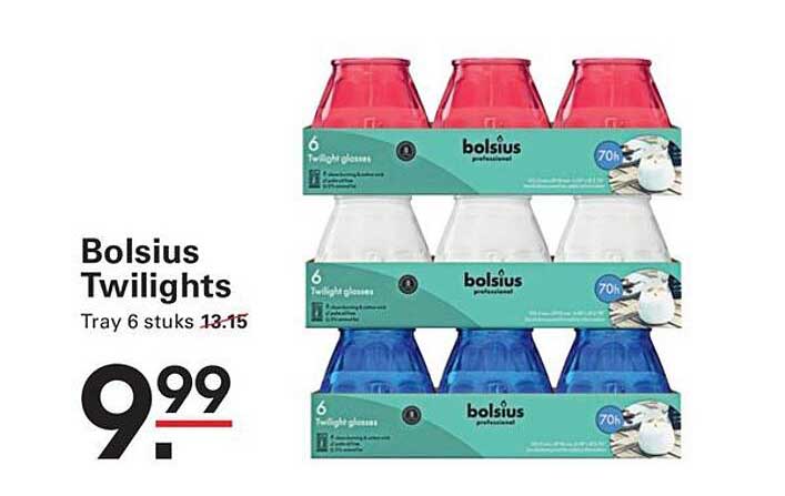 Bolsius Twilights Tray 6 stuks