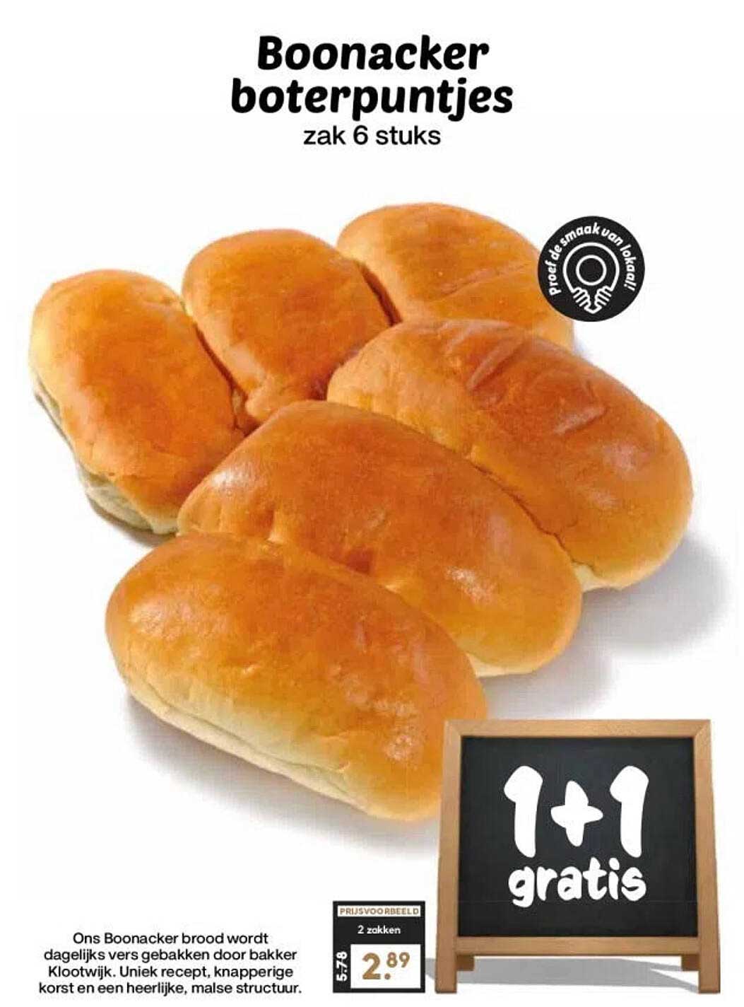 Boonacker boterpuntjes zak 6 stuks 1+1 gratis