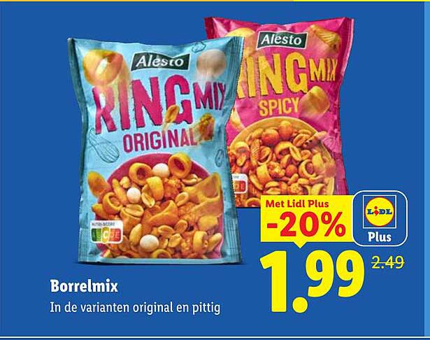 Borrelmix in de varianten original en pittig