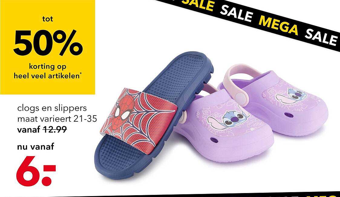 clogs en slippers maat varieert 21-35
