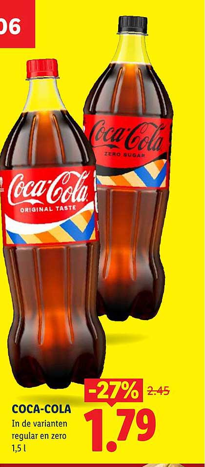 COCA-COLA In de varianten regular en zero 1,5 l -27%