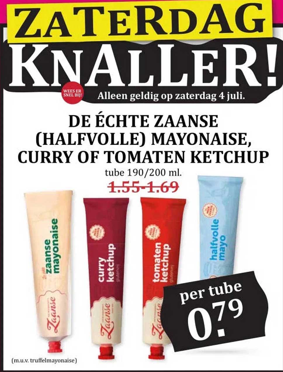 DE ÉCHTE ZAANSE (HALFVOLLE) MAYONAISE, CURRY OF TOMATEN KETCHUP