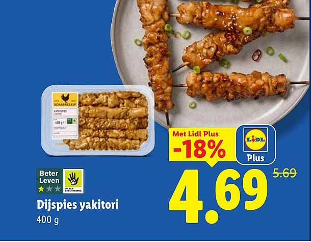 Dijsies yakitori 400 g Met Lidl Plus -18%