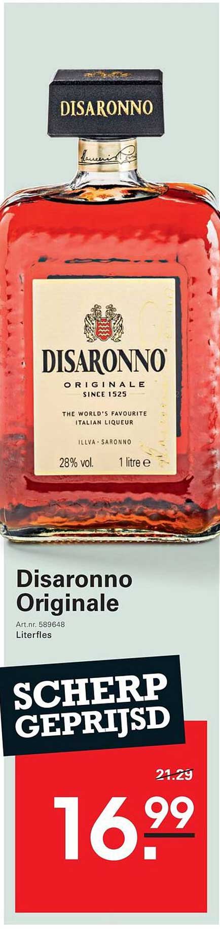 Disaronno Originale Literfles Scherp geprijsd