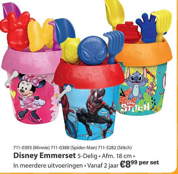 Disney Emmerset 5-Delig · Afm. 18 cm · In meerdere uitvoeringen · Vanaf 2 jaar