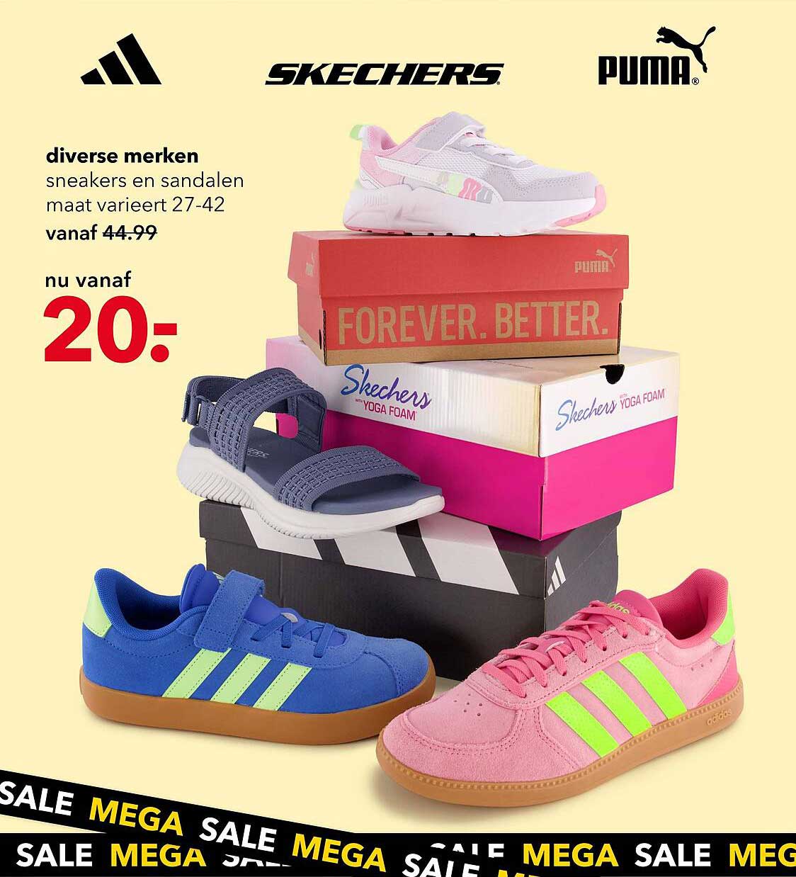 diverse merken sneakers en sandalen maat varieert 27-42