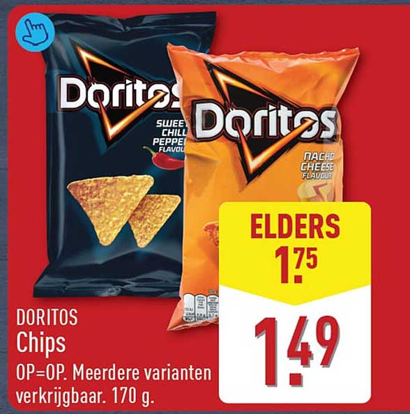DORITOS Chips OP=OP. Meerdere varianten verkrijgbaar. 170 g.