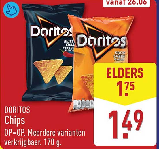 DORITOS Chips OP=OP. Meerdere varianten verkrijgbaar. 170 g.