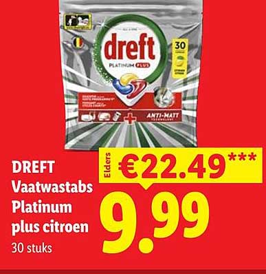 DREFT Vaatwastabs Platinum plus citroen 30 stuks