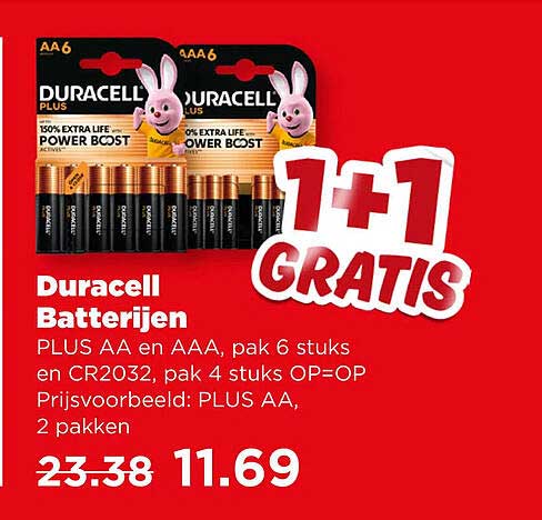 Duracell Batterijen 1+1 Gratis