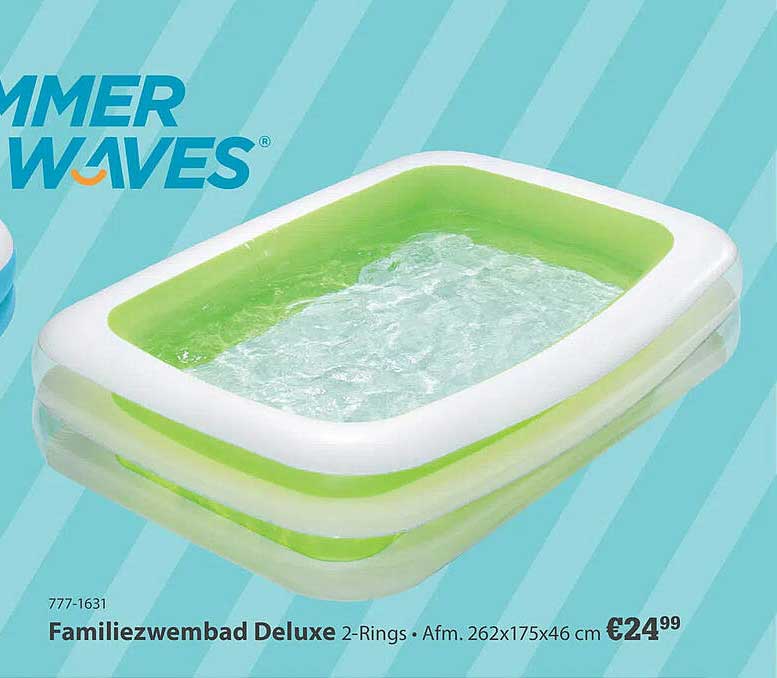 Familiezwembad Deluxe 2-Rings · Afm. 262x175x46 cm